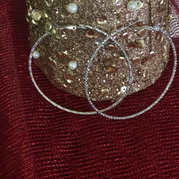 Elegant Silver Hoop Earrings - Picture 6 of 7